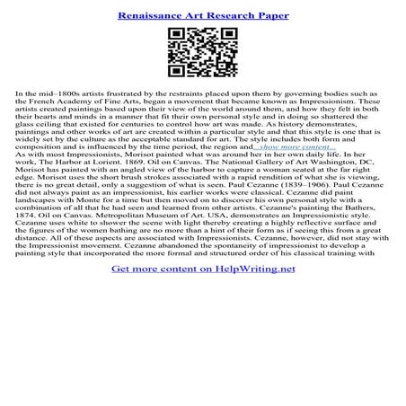 Renaissance Art Essay