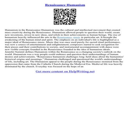 Impact On Renaissance Humanism | PDF