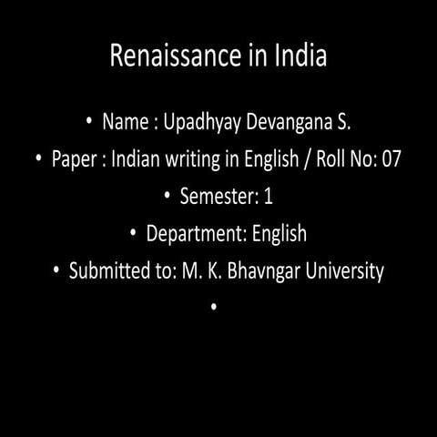 Renaissance in india
