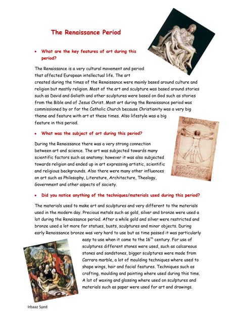 V difference between medieval and renaissance periods | DOCX