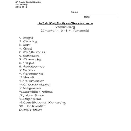 Renaissance vocab | PDF
