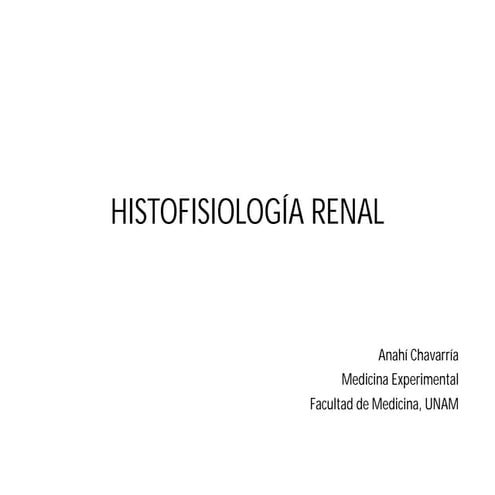 Histofisiología Renal