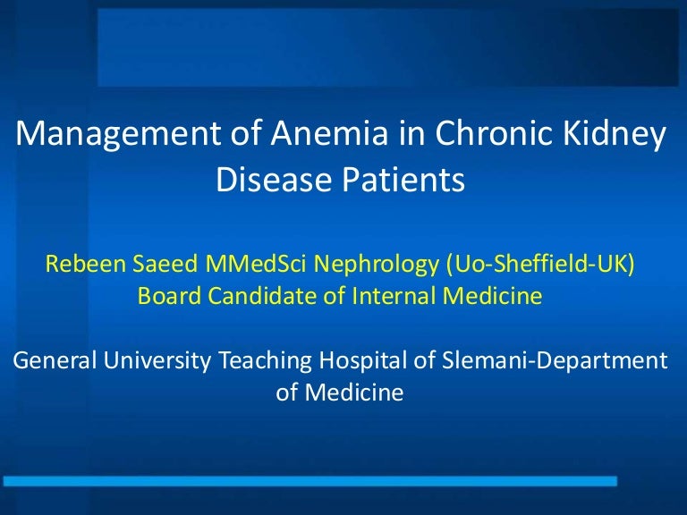 Renal anemia guidelines