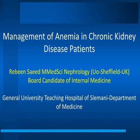 Renal anemia guidelines | PPTX