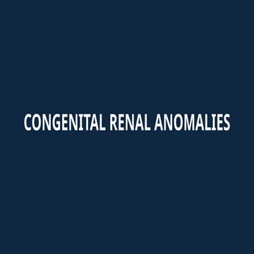 Comprehensive Overview of Congenital Renal Anomalies and Developmental ...
