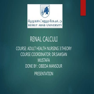 Renal calculi (nursing ppt)