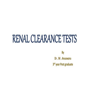 Renal clearance test