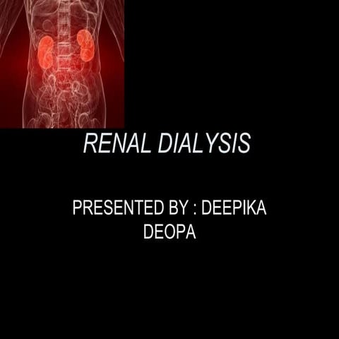 Renal dialysis