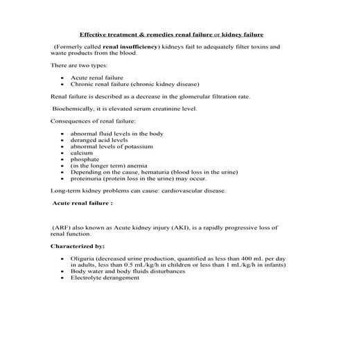 Renal failure and its homeopathy treatment in Chembur, Mumbai, India 