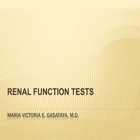 Renal function test   