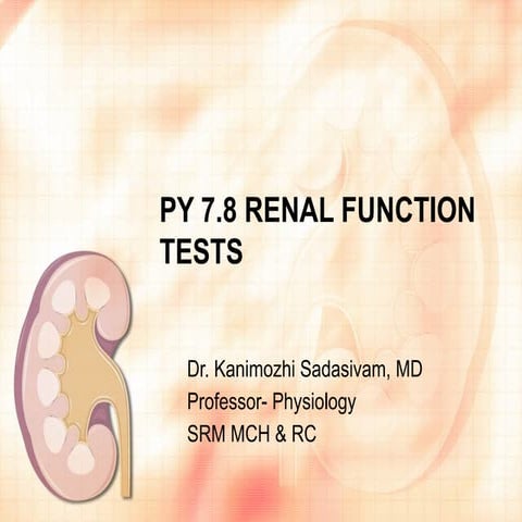 This is a ppt on the renal function tests | PPTX