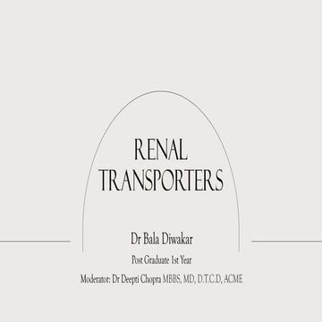 Renal transporters goodman gilman pharmacology