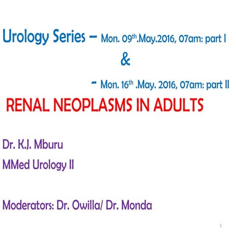 Renal tumours adults