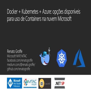 Docker + Kubernetes + Azure: opções disponíveis para uso de Containers na nuv...
