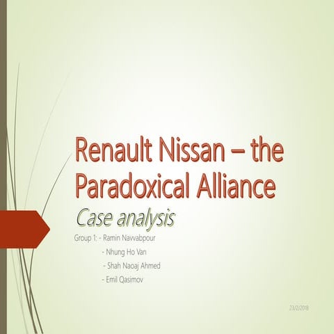 Renault-Nissan Strategic Alliance, Case Analysis