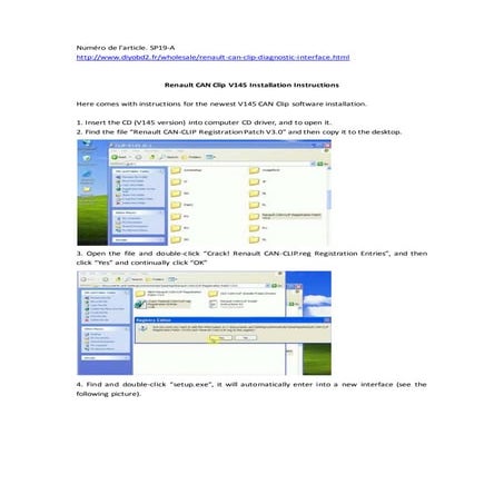 Renault can clip v145 installation instructions