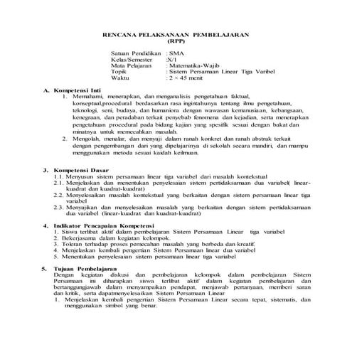 Rencana pelaksanaan pembelajaran nuryeni sma 7