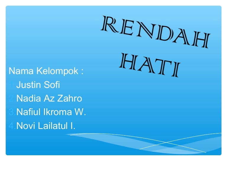 Gambar Rendah Hati | Cahunit.com