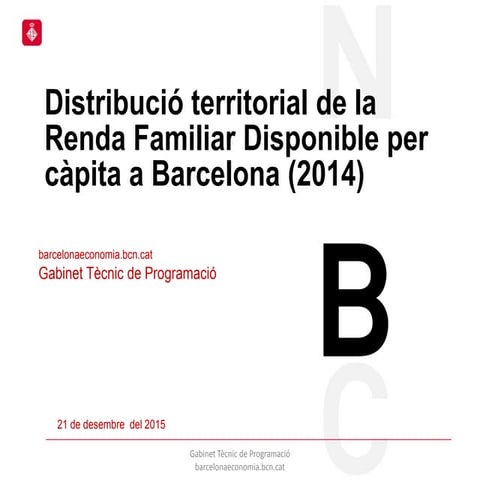 Distribució territorial de la Renda Familiar Disponible per càpita a Barcelon...