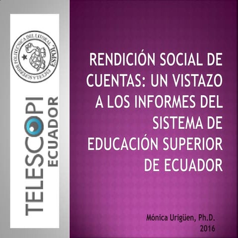 Rendición social de cuentas mónica urigüen, 2016