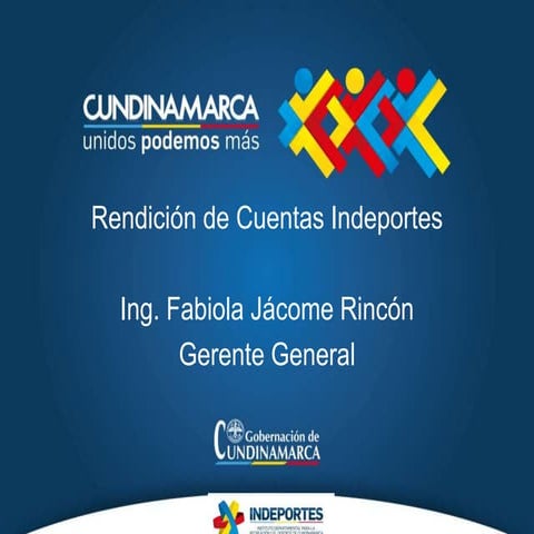 Rendición de cuentas indeportes Cundinamarca 2016