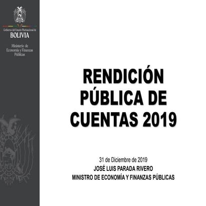 Rendición Pública de Cuentas del Ministerio de Economía 2019