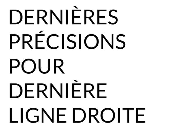  Dernière ligne droite