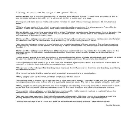 Efficent e-Mail handling/process