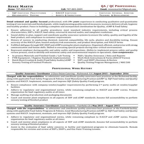 Renee martin resume 2016