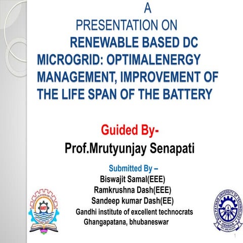 Renewable based dc microgrid