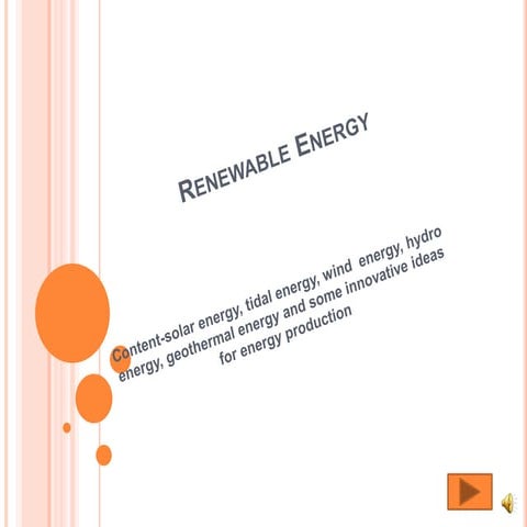 Emerging trends in Renewable Energy Sources | PPTX