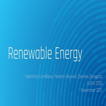 Renewable Energy Research