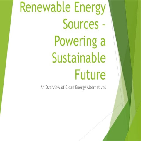 Renewable Energy as Alternative Energy in The Future | PPTX