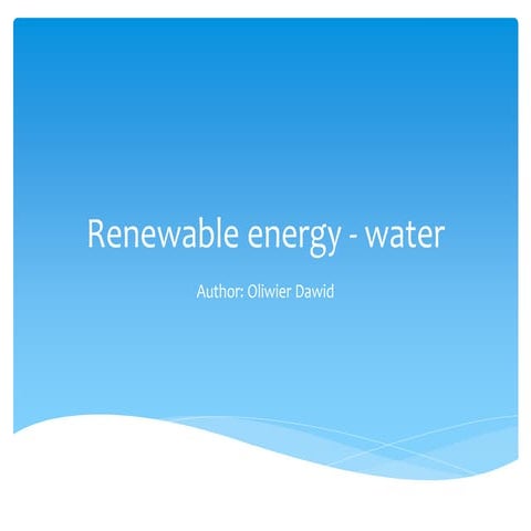 Renewable energy - water | PDF
