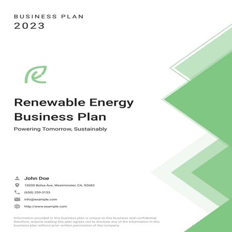 Renewable Energy Business Plan Example..