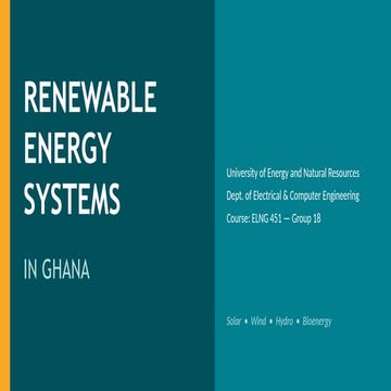 Comprehensive Overview of Renewable Energy Systems in Ghana: Solar ...