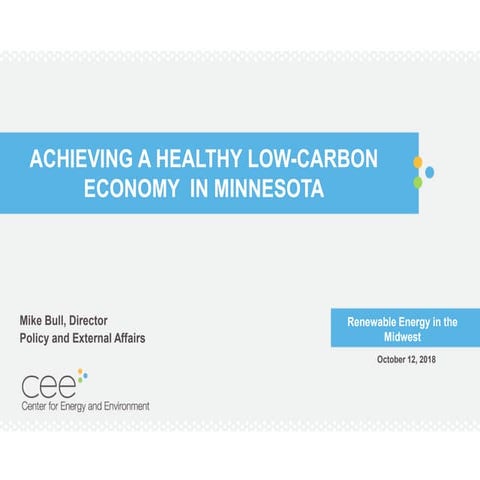 Achieving a Healthy Low-Carbon Economy in Minnesota
