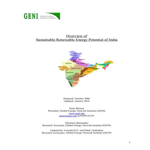 Renewable energy potential for india