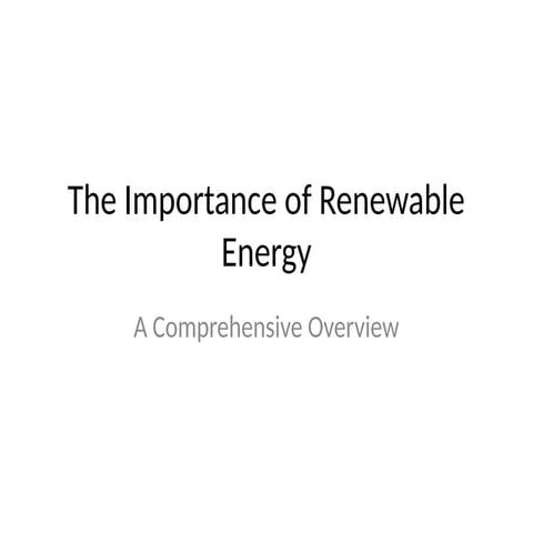 Renewable Energy Presentation for the environment | PPTX