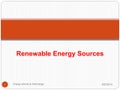 Renewable energy sources