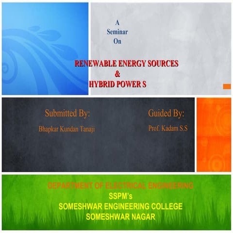 Renewable energy sources | PPT