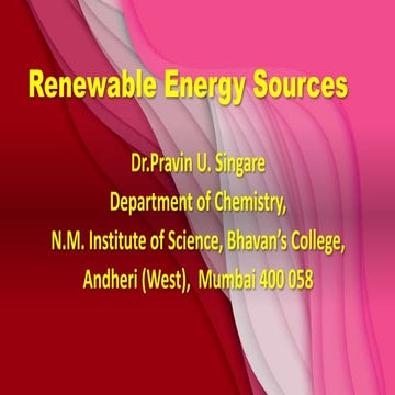 Renewable energy sources