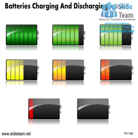 Renewable rechargeable batteries green charging design 2 powerpoint ppt templ...