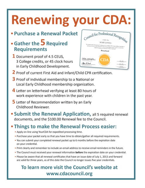 cda renewal flyer letter of recommendation for cda renewal