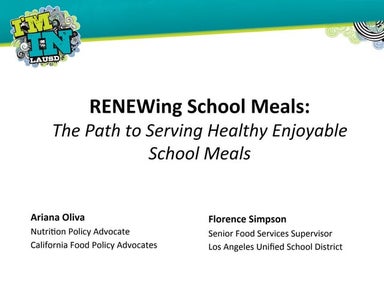 Health 3.0 Leadership Conference: RENEWing School Meals with Ariana Oliva