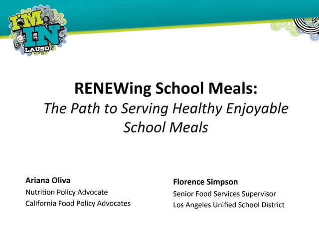 Health 3.0 Leadership Conference: RENEWing School Meals with Ariana Oliva