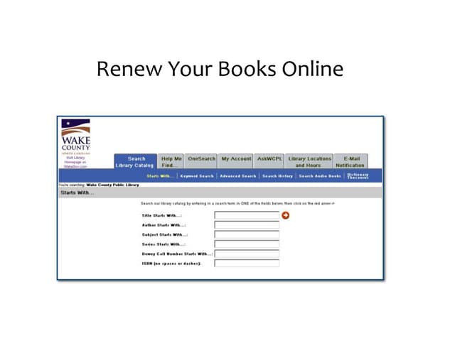 Renew your books online