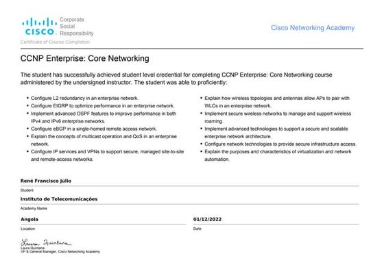 CCNA Training Certificate (1) | PDF