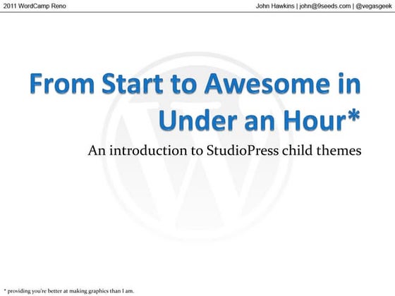 WordCamp Reno 2011 - Intro to Genesis Child Themes