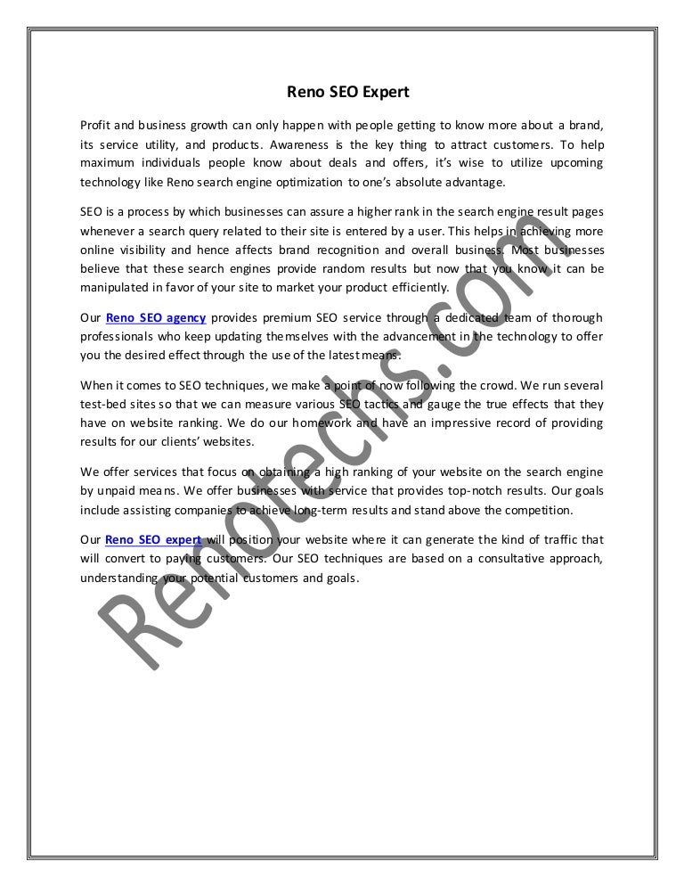 Reno Seo Expert